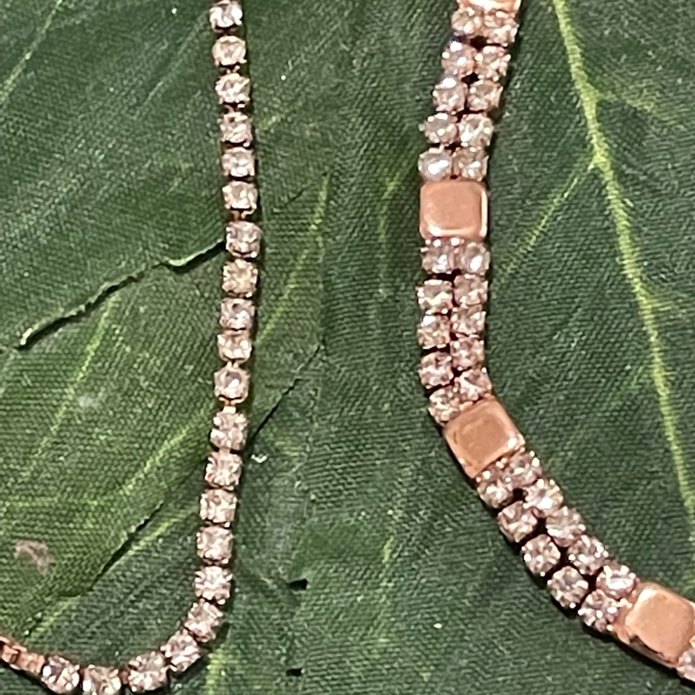 💎 Set of Two Rose Gold Crystal Bracelets - Picture 6 of 8